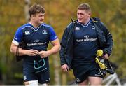 23 November 2015; Leinster's Josh van der Flier, left, and Tadhg Furlong arrive for squad training. Leinster Rugby Squad Training. Rosemount, UCD, Belfield, Dublin. Picture credit: Ramsey Cardy / SPORTSFILE