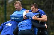 23 November 2015; Leinster's Ryhs Ruddock, right, and Royce Burke-Flynn in action during squad training. Leinster Rugby Squad Training. Rosemount, UCD, Belfield, Dublin. Picture credit: Ramsey Cardy / SPORTSFILE