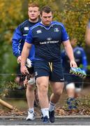23 November 2015; Leinster's Jack McGrath, right, and Peadar Timmins arrive for squad training. Leinster Rugby Squad Training. Rosemount, UCD, Belfield, Dublin. Picture credit: Ramsey Cardy / SPORTSFILE