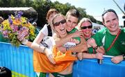 16 August 2009; Ireland's Olive Loughnane is congratulated by, from left, Emma Farrell, Robert Heffernan, Deirdre O'Neill and Pat Ryan after finishing second and winning a silver medal in the Women's 20K Walk Final. 12th IAAF World Championships in Athletics, Berlin, Germany. Picture credit: Brendan Moran  / SPORTSFILE