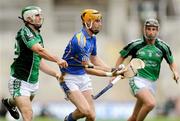 16 August 2009; Seamus Callanan, Tipperary, in action against James O'Brien, left, and Donal O'Grady, Limerick. GAA Hurling All-Ireland Senior Championship Semi-Final, Tipperary v Limerick, Croke Park, Dublin. Picture credit: Pat Murphy / SPORTSFILE