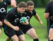 18 August 2009; Ireland's Brian O'Driscoll and Marcus Horan  in action during squad training. University of Limerick Arena, Limerick. Picture credit: Kieran Clancy / SPORTSFILE