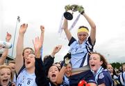 16 August 2009; Dublin captain Aoife Caffrey is lifted shoulder high by her team-mates with the cup. All-Ireland Ladies Football U16A Shield Final Replay, Dublin v Mayo, Kiltoom, Co. Roscommon. Picture credit: David Maher / SPORTSFILE