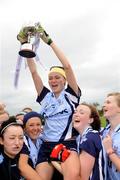 16 August 2009; Dublin captain Aoife Caffrey is lifted shoulder high by her team-mates as they celebrate after victory over Mayo. All-Ireland Ladies Football U16A Shield Final Replay, Dublin v Mayo, Kiltoom, Co. Roscommon. Picture credit: David Maher / SPORTSFILE