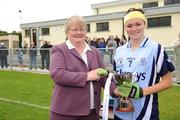 16 August 2009; Ladies Football President Geraldine Carey presents Aoife Caffrey, Dublin captain with the Under 16A Cup. All-Ireland Ladies Football U16A Shield Final Replay, Dublin v Mayo, Kiltoom, Co. Roscommon. Picture credit: David Maher / SPORTSFILE
