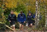 23 November 2015; Leinster's Jordi Murphy, left, and Garry Ringrose arrive for squad training. Leinster Rugby Squad Training. Rosemount, UCD, Belfield, Dublin. Picture credit: Ramsey Cardy / SPORTSFILE