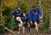 23 November 2015; Leinster's Jordi Murphy, left, and Garry Ringrose arrive for squad training. Leinster Rugby Squad Training. Rosemount, UCD, Belfield, Dublin. Picture credit: Ramsey Cardy / SPORTSFILE