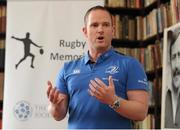 24 November 2015; The Alzheimer Society of Ireland, as charity partners to Leinster Rugby, today launched their Rugby Memories campaign. Rugby Memories is an initiative aimed at reaching out to people in the community who were rugby fans or players all of their lives, but might now feel socially isolated as a result of their diagnosis and unable to stay as involved with their local clubs. Leinster Rugby and the Alzheimer Society of Ireland are inviting rugby clubs across the province to host such an event to reach out to people with dementia in their communities. The Alzheimer Society of Ireland will also be hosting a choir at the next Leinster Rugby home game, this Friday, against Ulster Rugby in the Guinness PRO12 and hoping to raise awareness and funds in the fight against Alzheimer’s. Pictured at the launch is Chairman of the CSR Committee, Leinster, Marcus Ó Buachalla. Merrion Room, RDS, Ballsbridge, Dublin. Picture credit: Seb Daly / SPORTSFILE