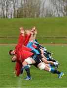 24 November 2015; Munster players including CJ Stander and Gerhard van den Heever stretch during squad training. University of Limerick, Limerick. Picture credit: Diarmuid Greene / SPORTSFILE