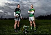 24 November 2015; Nemo Rangers’ James Masters is pictured alongside Michael Quinlivan from Clonmel Commercials ahead of the AIB GAA Munster Senior Football Club Championship Final on the 29th of November in Mallow at 2pm. For exclusive content throughout the AIB Club Championships follow @AIB_GAA and facebook.com/AIBGAA. Clanna Gael GAA Club, Ringsend, Dublin 4. Picture credit: Ramsey Cardy / SPORTSFILE