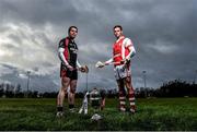24 November 2015; Cuala’s Darragh O’Connell is pictured alongside Paul Roche from Oulart the Ballagh ahead of the AIB GAA Leinster Senior Hurling Club Championship Final on the 29th of November in Dr Cullen Park at 2pm. For exclusive content throughout the AIB Club Championships follow @AIB_GAA and facebook.com/AIBGAA. Clanna Gael GAA Club, Ringsend, Dublin 4. Picture credit: Ramsey Cardy / SPORTSFILE
