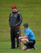 24 November 2015; Munster head coach Anthony Foley in conversation with Ian Keatley during squad training. University of Limerick, Limerick. Picture credit: Diarmuid Greene / SPORTSFILE