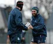 24 November 2015; Aly Muldowley, left, and John Muldoon, Connacht, during squad training. Sportsground, Galway. Picture credit: Sam Barnes / SPORTSFILE
