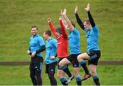 24 November 2015; Munster players Stephen Fitzgerald, Tomas O'Leary, Ian Keatley, Andrew Conway and Denis Hurley warm up during squad training. University of Limerick, Limerick. Picture credit: Diarmuid Greene / SPORTSFILE