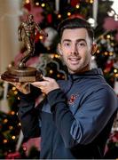 25 November 2015; Richie Towell, Dundalk, with his SSE Airtricity/SWAI Player of the Month Award for November 2015. Davenport Hotel, Merrion Square, Dublin. Picture credit: Sam Barnes / SPORTSFILE