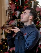 25 November 2015; Richie Towell, Dundalk, with his SSE Airtricity/SWAI Player of the Month Award for November 2015. Davenport Hotel, Merrion Square, Dublin. Picture credit: Sam Barnes / SPORTSFILE