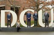 26 November 2015; The GPA & DCU have announced today that five county players will receive scholarships in this year’s GPA DCU Business School Masters Scholarship Programme including Meath’s Niamh Lister who is the first WGPA recipient of a scholarship from the DCU Business School and DCU GAA Academy. Other recipients are Kalum King, Meath, Ross McConnell, Dublin, Danny Sutcliffe, Dublin, and Shane Carey, Monaghan. Pictured are, from left, Shane Carey, Niamh Lister, Ross McConnell, Danny Sutcliffe and Kalum King. DCU Business School, Dublin. Picture credit: Sam Barnes / SPORTSFILE