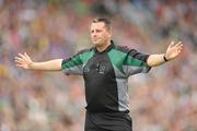 16 August 2009; Referee Brian Gavin, Offaly, awards a penalty to Limerick. GAA Hurling All-Ireland Senior Championship Semi-Final, Tipperary v Limerick, Croke Park, Dublin. Picture credit: Stephen McCarthy / SPORTSFILE