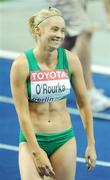 19 August 2009; Ireland's Derval O'Rourke smiles after finishing 4th in the Women's 100m Hurdles Final in a National Record time of 12.67 seconds. 12th IAAF World Championships in Athletics, Olympic Stadium, Berlin, Germany. Picture credit: Brendan Moran  / SPORTSFILE