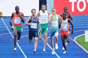 20 August 2009; Ireland's Thomas Chamney, centre, comes down the finishing straight on his way to finishing 5th in his 1st Round heat of the Men's 800m in a time of 1:48.09 and failing to progress to the next round. 12th IAAF World Championships in Athletics, Olympic Stadium, Berlin, Germany. Picture credit: Brendan Moran / SPORTSFILE