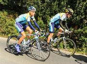21 August 2009; Lance Armstrong, Astana, right, and team-mate Janez Brajkovic during stage 1 of the Tour of Ireland. 2009 Tour of Ireland - Stage 1, Enniskerry to Waterford. Picture credit: Stephen McCarthy / SPORTSFILE