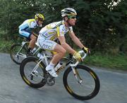21 August 2009; Mark Cavendish, Team Columbia - HTC, and Lance Armstrong, Astana, left, during stage 1 of the Tour of Ireland. 2009 Tour of Ireland - Stage 1, Enniskerry to Waterford. Picture credit: Stephen McCarthy / SPORTSFILE