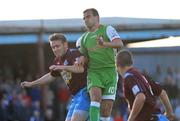 21 August 2009; Fahrudin Kuzudovic, Cork City, in action against Robbie Clarke, Drogheda United. League of Ireland Premier Division, Drogheda United v Cork City, United Park, Drogheda, Co. Louth. Picture credit: Brian Lawless / SPORTSFILE