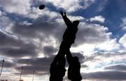 15 January 2001; A general view of a lineout during Ireland rugby squad training at ALSAA Club in Dublin. Photo by Brendan Moran/Sportsfile