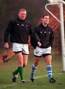 15 January 2001; Mick O'Driscoll, left, and Tom Tierney during Ireland rugby squad training at ALSAA Club in Dublin. Photo by Brendan Moran/Sportsfile