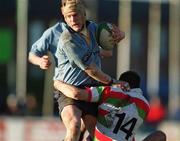 13 January 2001; Dermot O'Sullivan of UCD in action against James Hardy of Bective Rangers during the AIB All-Ireland League Division 2 match between Bective Rangers and UCD at Donnybrook Stadium in Dublin. Photo by Brendan Moran/Sportsfile