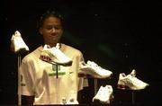 16 January 2001; Marion Jones at the launch of the NIKE SHOX trainer in London, England. Photo by Brendan Moran/Sportsfile