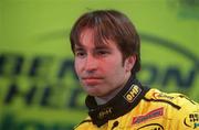 16 January 2000; Driver Heinz-Harald Frentzen at the launch of Jordan Grand Prix's Honda powered EJ11 car at Silverstone Circuit in Towcester, England. Photo by Damien Eagers/Sportsfile
