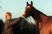 18 January 2000; Jessica Harrington with Moscow Express at her Stud Farm in Moone, Kildare. Photo by Matt Browne/Sportsfile