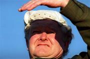 14 January 2001; A supporter watches on during the O'Byrne Cup First Round match between Longford and Laois at Pearse Park in Longford. Photo by Aoife Rice/Sportsfile