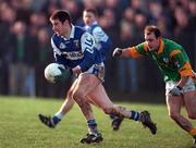 21 January 2001; Eamon Delaney of Laois in action against Paddy Reynolds of Meath during the O'Byrne Cup Quarter-Final match between Laois and Meath at Stradbally in Laois. Photo by Damien Eagers/Sportsfile