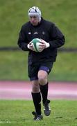22 January 2001; Justin Fitzpatrick during Ireland rugby squad training at University of Limerick in Limerick. Photo by Brendan Moran/Sportsfile
