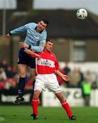 21 January 2001; Pat Fenlon of Shelbourne in action against Pat Morley of Cork City during the Eircom League Premier Division match between Cork City and Shelbourne at Turners Cross in Cork. Photo by Brendan Moran/Sportsfile