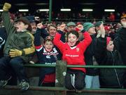 20 January 2001; Munster supporters during the Heineken Cup Pool 4 Round 6 match between Munster and Castres at Musgrave Park in Cork. Photo by Damien Eagers/Sportsfile