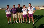 26 January 2001; Padraic Joyce, All Star 2000, John O'Mahony, Joe McDonagh, former president of the GAA, Declan Meehan and Gary Fahey, also All Stars 2000 during an exhibition match on the Eircell GAA All-Star tour at the Dubai Rugby Ground in Dubai, United Arab Emirates. Photo by Ray McManus/Sportsfile