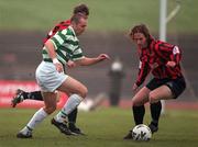 28 January 2001; Tony Grant of Shamrock Rovers in action against Simon Webb of Bohemians during the Eircom League Premier Division match between Shamrock Rovers and Bohemians at Morton Stadium in Santry, Dublin. Photo by David Maher/Sportsfile