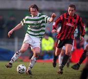 28 January 2001; Pat Deans of Shamrock Rovers in action against Alex Nesovic of Bohemians during the Eircom League Premier Division match between Shamrock Rovers and Bohemians at Morton Stadium in Santry, Dublin. Photo by David Maher/Sportsfile