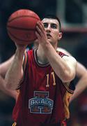 27 January 2001; Brandon Hughes of Big Al's Notre Dame during the ESB Men's Cup Semi-Final match between Killester and Big Al's Notre Dame at the National Basketball Arena in Tallaght, Dublin. Photo by Brendan Moran/Sportsfile