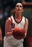 27 January 2001; Suzanne Maguire of Tolka Rovers during the ESB Women's Cup Semi-Final match between Tolka Rovers and Meteors at the National Basketball Arena in Tallaght, Dublin. Photo by Brendan Moran/Sportsfile