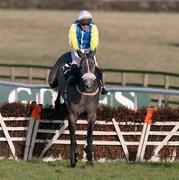 27 January 2001; Miss Dusty, with Ross Geraghty up, clears the last during the I.N.H. Stallion Owners European Breeders Fund Maiden Hurdle at Fairyhouse Racecourse in Ratoath, Meath. Photo by Damien Eagers/Sportsfile