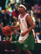 28 January 2001; Brian Howard of Longnecks Ballina during the ESB Men's Cup Final match between Killester and Longnecks Ballina at the National Basketball Arena in Tallaght, Dublin. Photo by Brendan Moran/Sportsfile