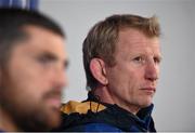 26 November 2015; Leinster head coach Leo Cullen and Rob Kearney during a press conference at the RDS Arena, Ballsbridge, Dublin. Picture credit: Stephen McCarthy / SPORTSFILE