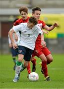 26 November 2015; Barry Coffey, Republic of Ireland, in action against Marcin Wisniewski, Poland. U15 Friendly International, Republic of Ireland v Poland, Rock Park Celtic FC, Dundalk, Co. Louth. Picture credit: Oliver McVeigh / SPORTSFILE