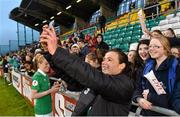 26 November 2015; Aine O'Gorman, Republic of Ireland, with supporters after the game. UEFA Women's EURO 2017 Qualifier, Group 2, Republic of Ireland v Spain, Tallaght Stadium, Tallaght, Co. Dublin. Picture credit: Matt Browne / SPORTSFILE