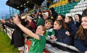 26 November 2015; Meabh De Burca, Republic of Ireland, with supporters after the game. UEFA Women's EURO 2017 Qualifier, Group 2, Republic of Ireland v Spain, Tallaght Stadium, Tallaght, Co. Dublin. Picture credit: Matt Browne / SPORTSFILE