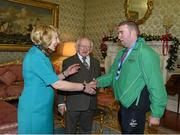 25 November 2015; Team Ireland's Roy Cullen, 5-a-side football, in Aras an Uachtarain as the Special Olympics World Summer Games are honoured by President Michael D. Higgins and wife Sabina. Aras an Uachtarain, Phoenix Park, Dublin. Picture credit: Ray McManus / SPORTSFILE